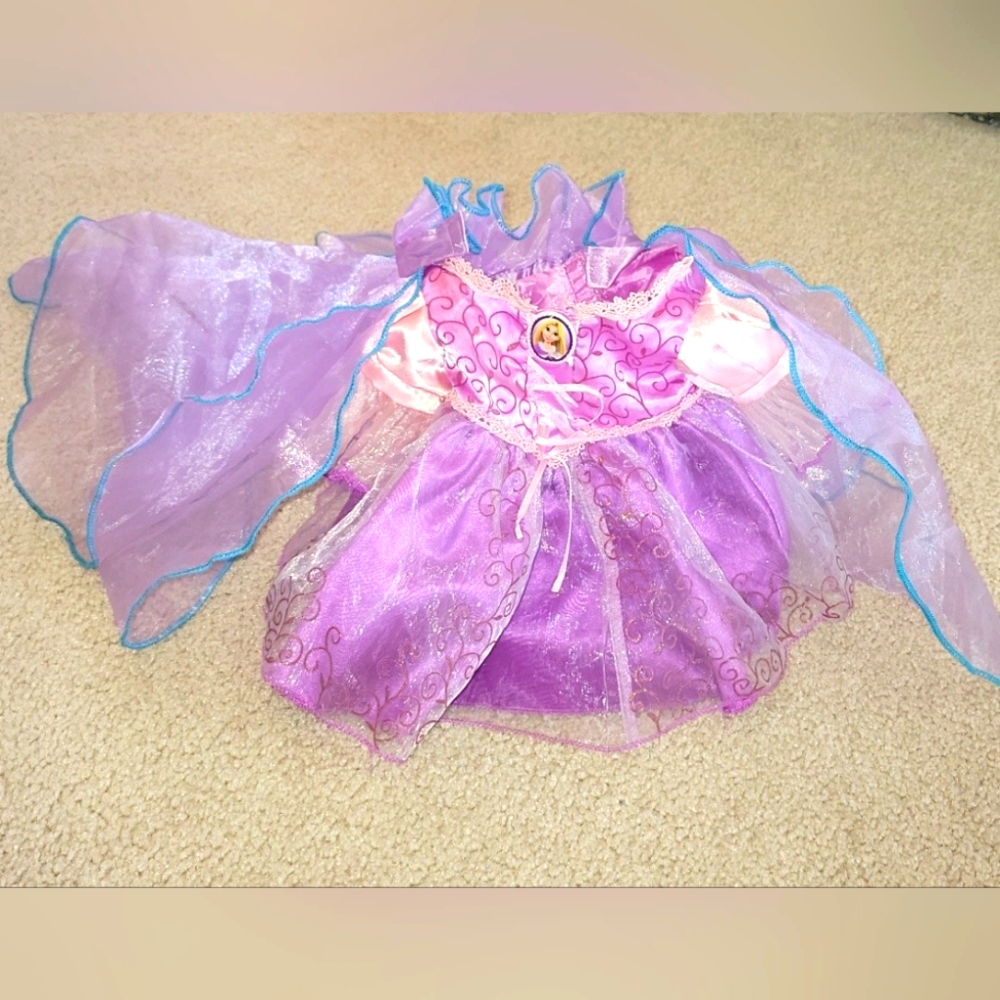 Build A Bear Disney Rapunzel Tangled Dress Purple Pink Princess Glitter Outfit